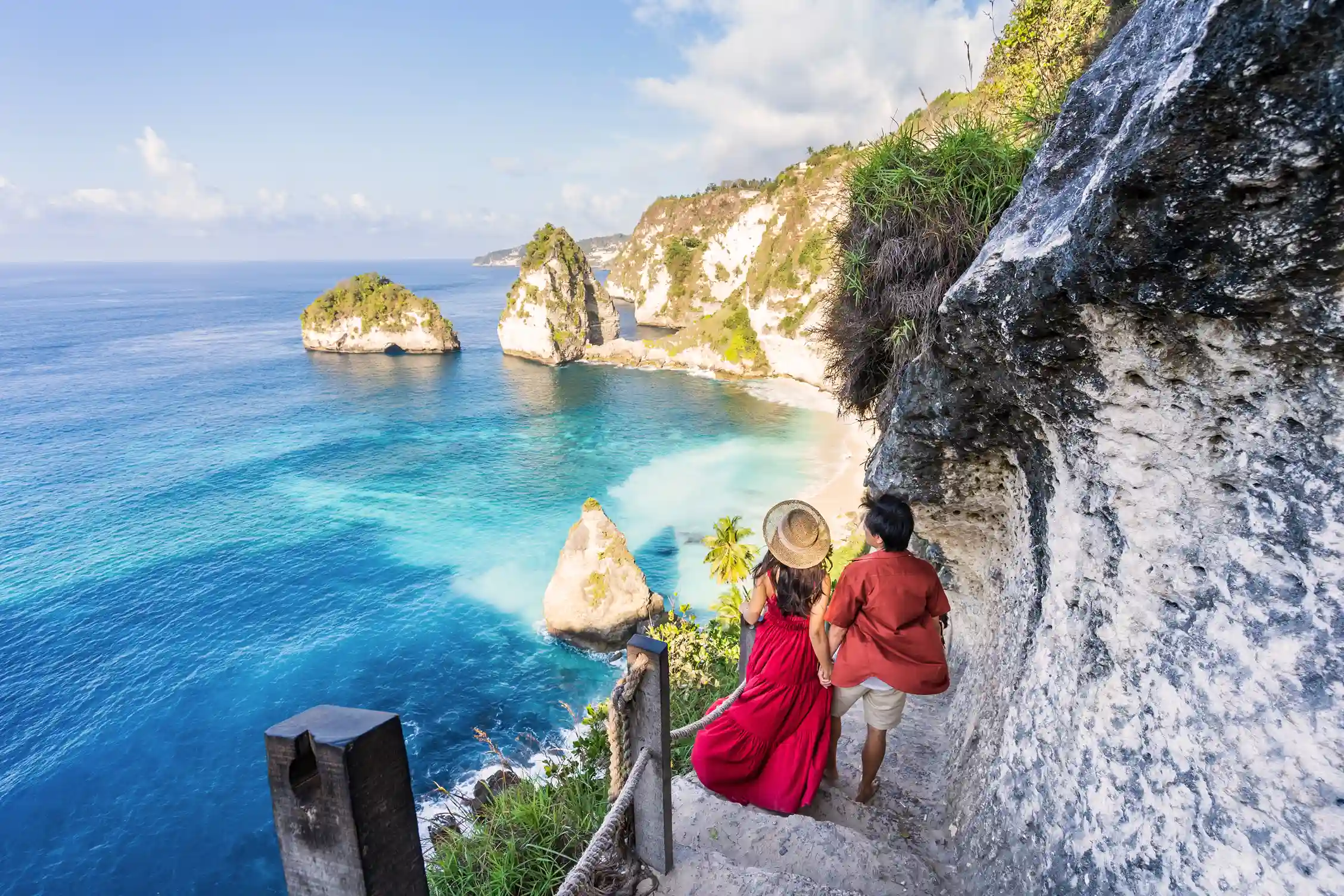Couple relaxing on a tropical beach