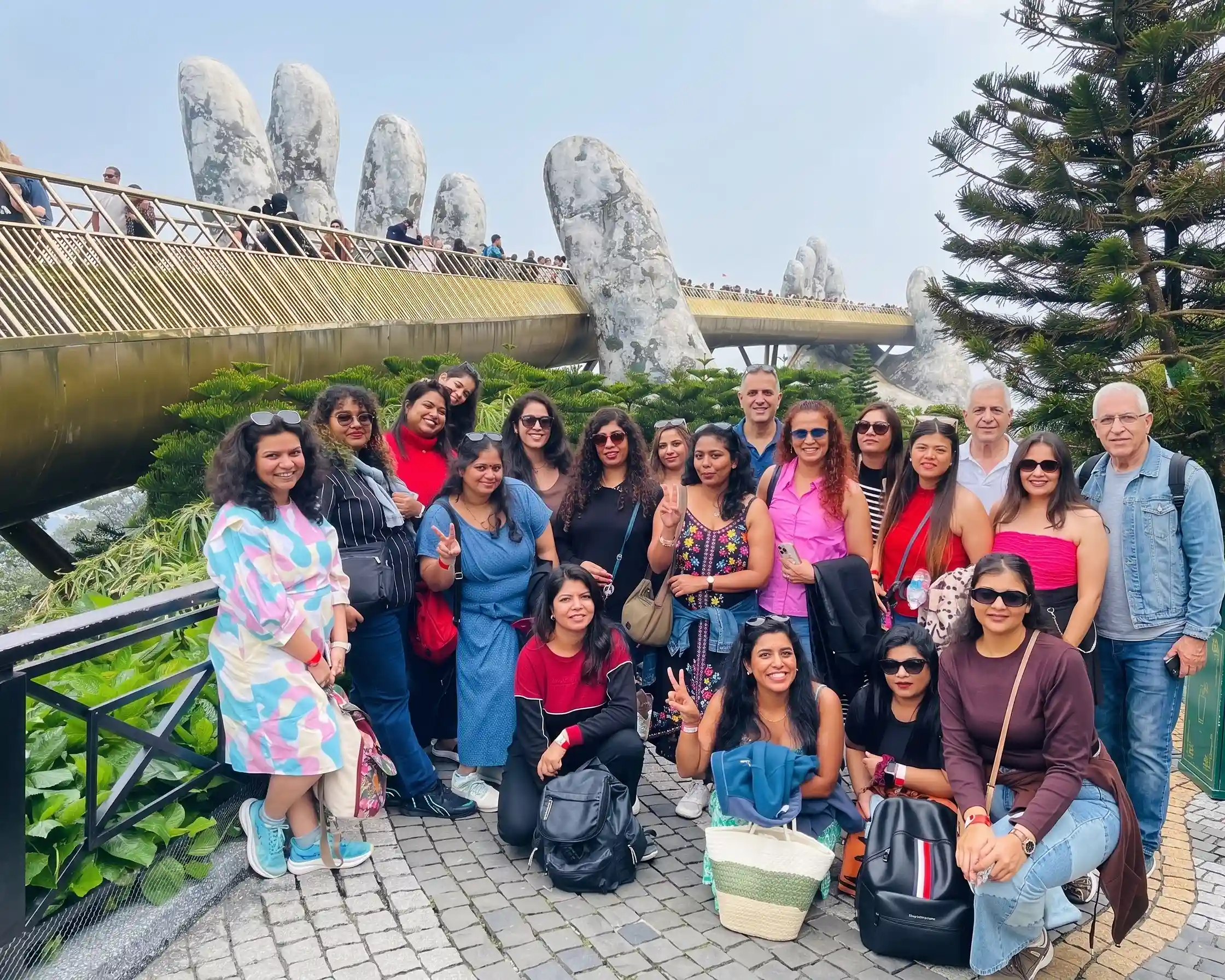 Group at the Golden Bridge, Ba Na Hills