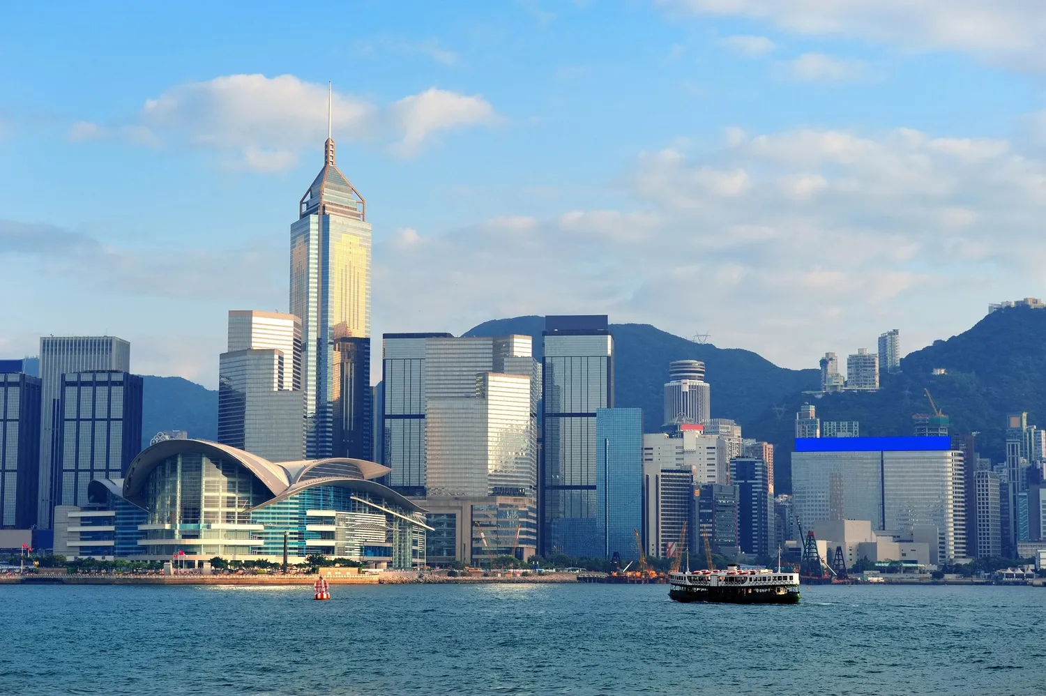 Hong Kong skyline over Victoria Harbour