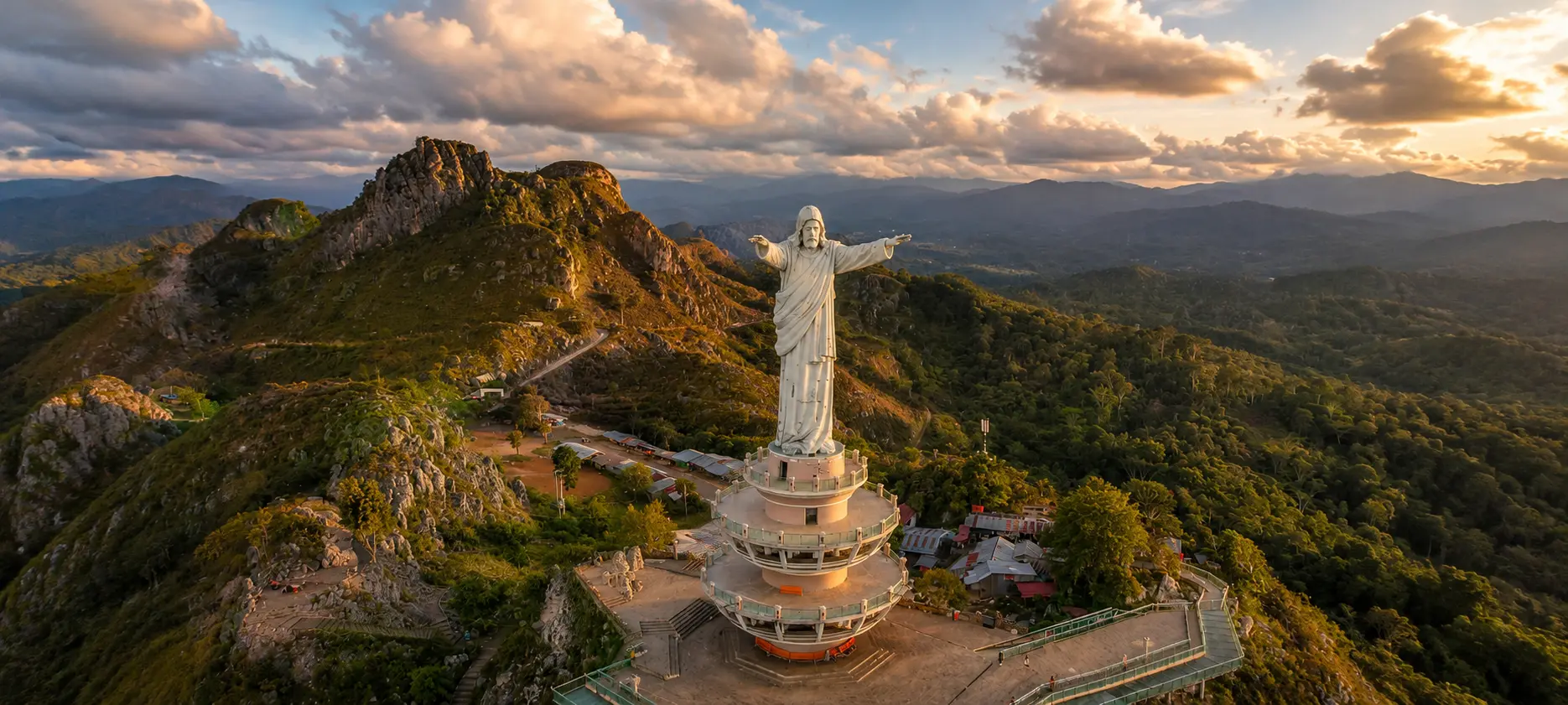 Buntu Burake Christ statue panorama, Toraja