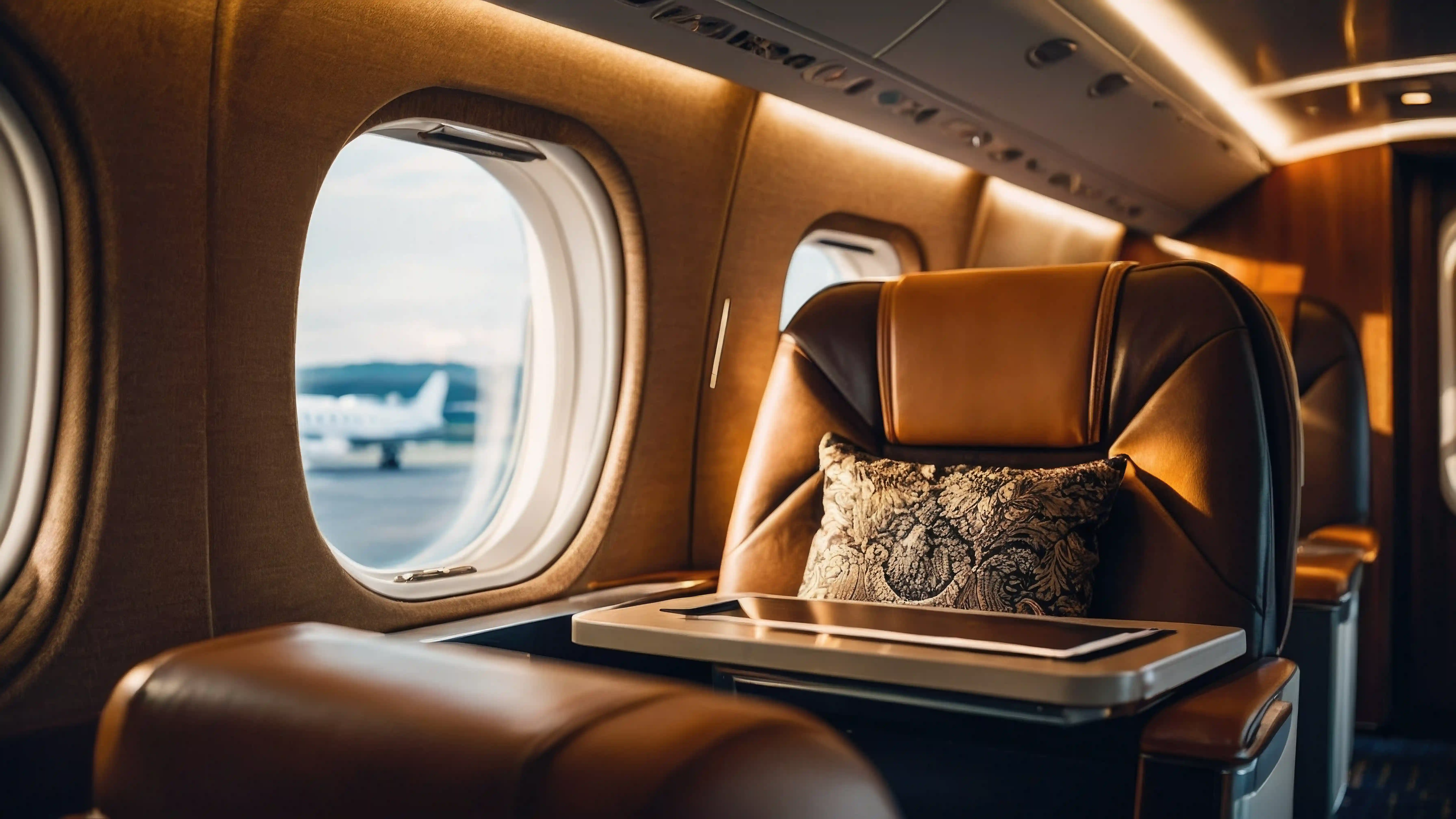 Luxury private jet interior