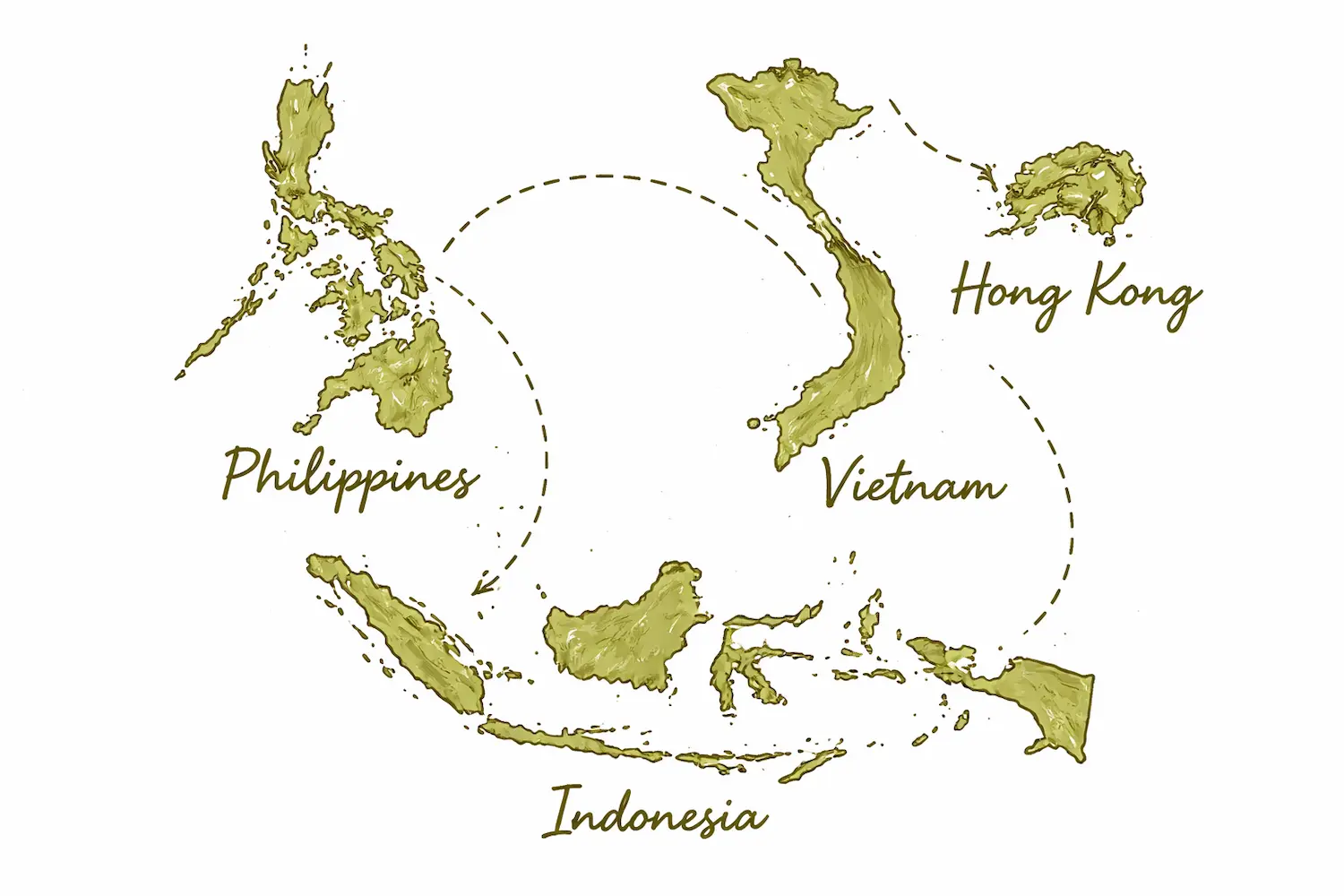 Olive Tree DMC Asia network map