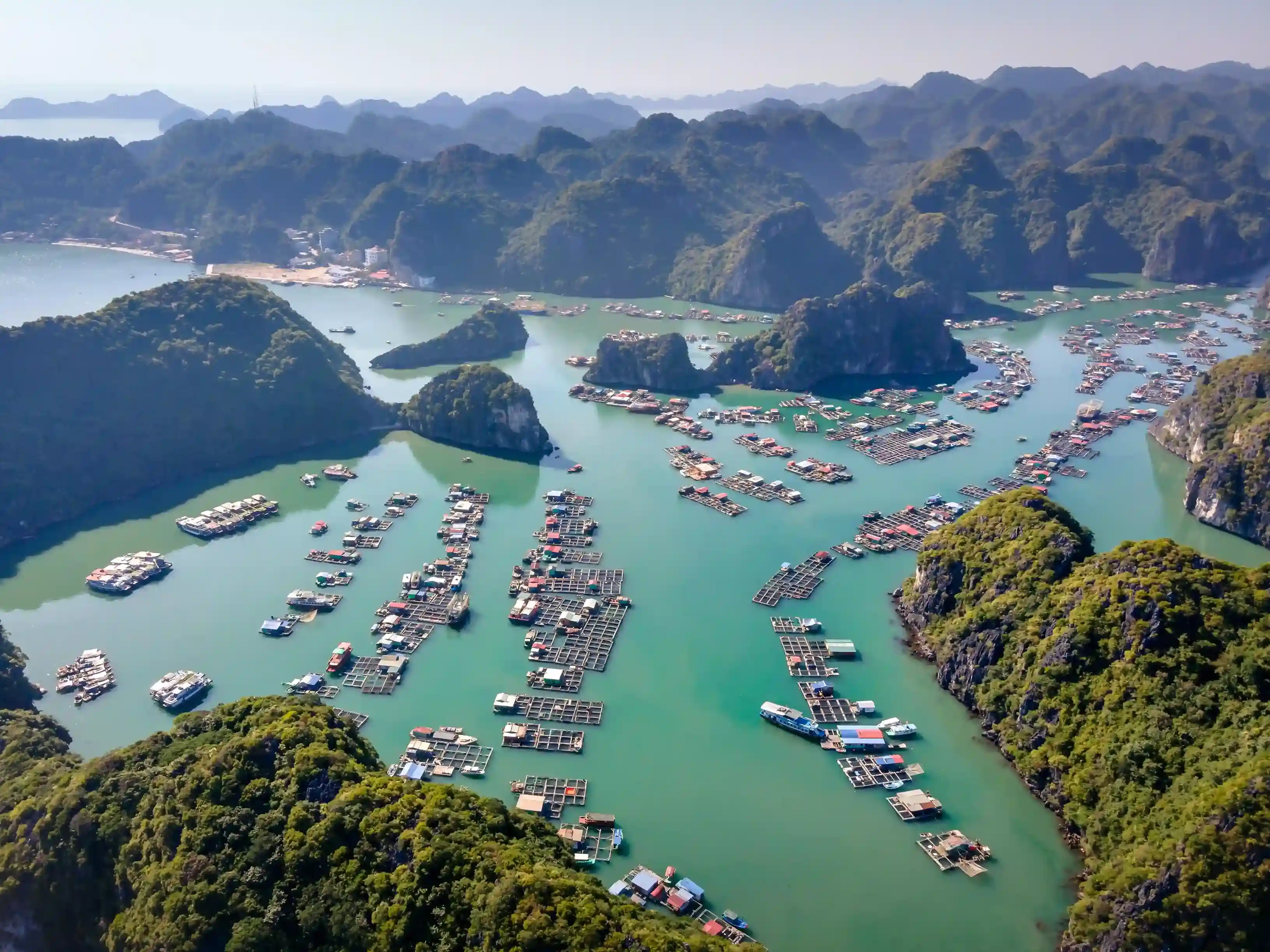 Aerial view of Ha Long Bay islands
